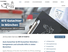 Tablet Screenshot of kfz-gutachten-muenchen.com